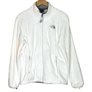 The North Face Winter Snow White Fleece Full Zipper Sweater Jacket